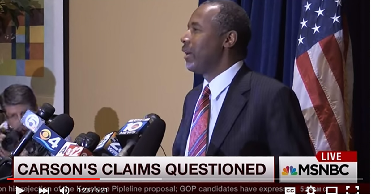 Carson Blames Mannatech Controversy on Rival Campaign Conspiracy