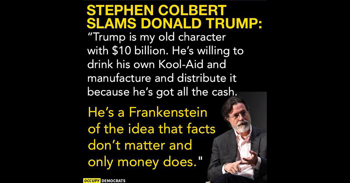 Colbert Slams Trump as Frankenstein