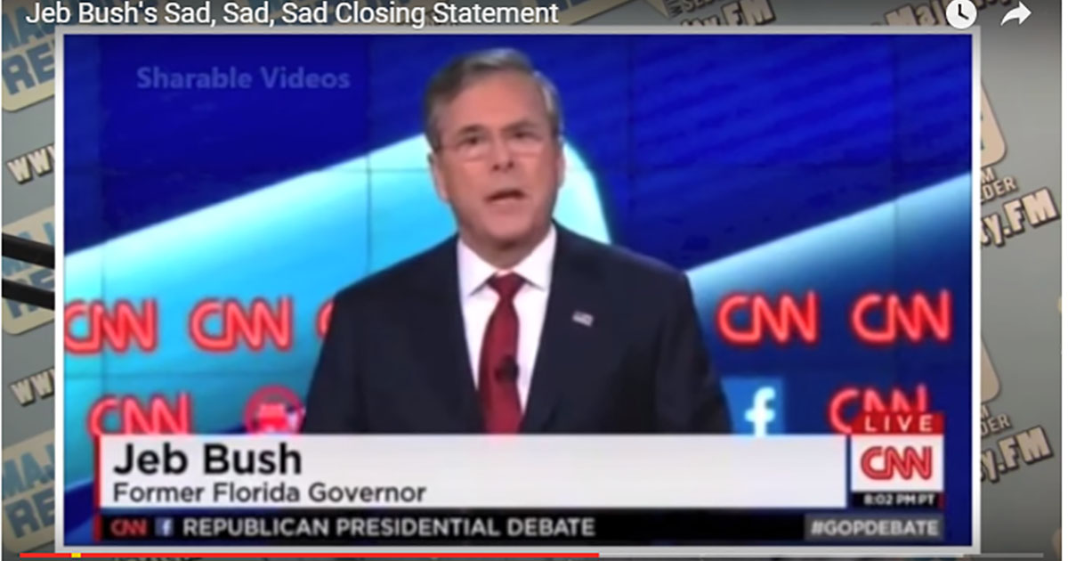 Jeb Bush’s Sad, Sad, Sad Closing Statement – Sam Seder Majority Report