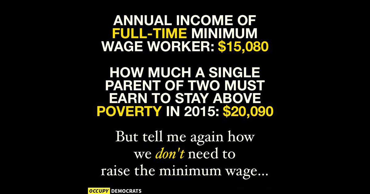 Full Time Minimum Wage Earner Lives in Poverty