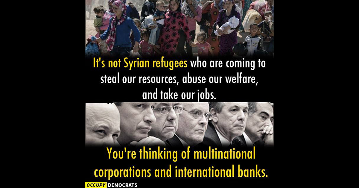 Who Does More Destruction, Syrian Refugees or Multinational Corporations?