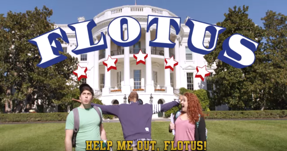 First Lady With SNL Comedian In College Humor Music Video: “Go to College”