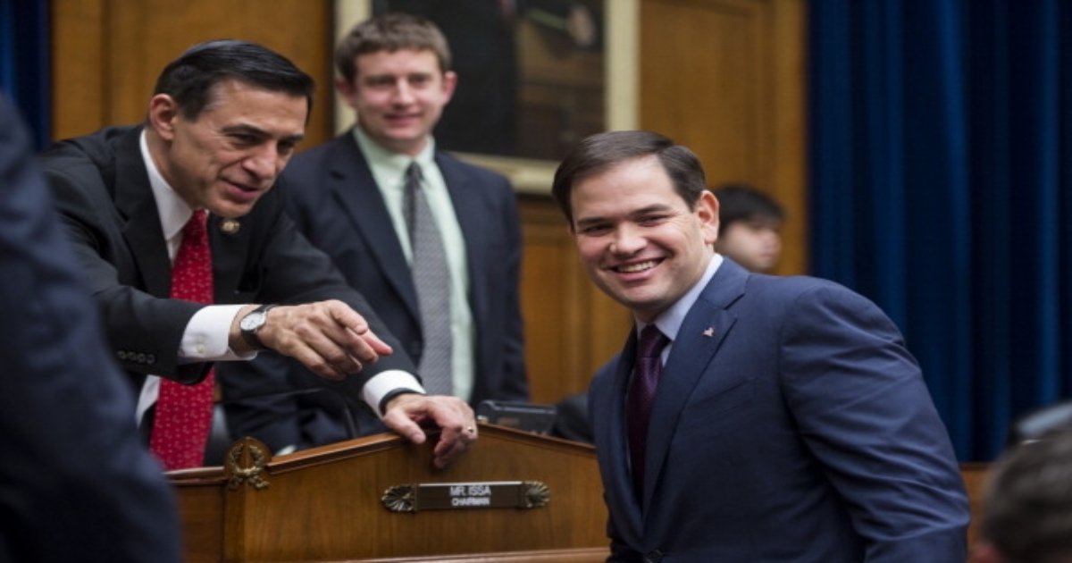 Car Thief and Arsonist Issa Endorses Credit Card Scammer Rubio: Our GOP!