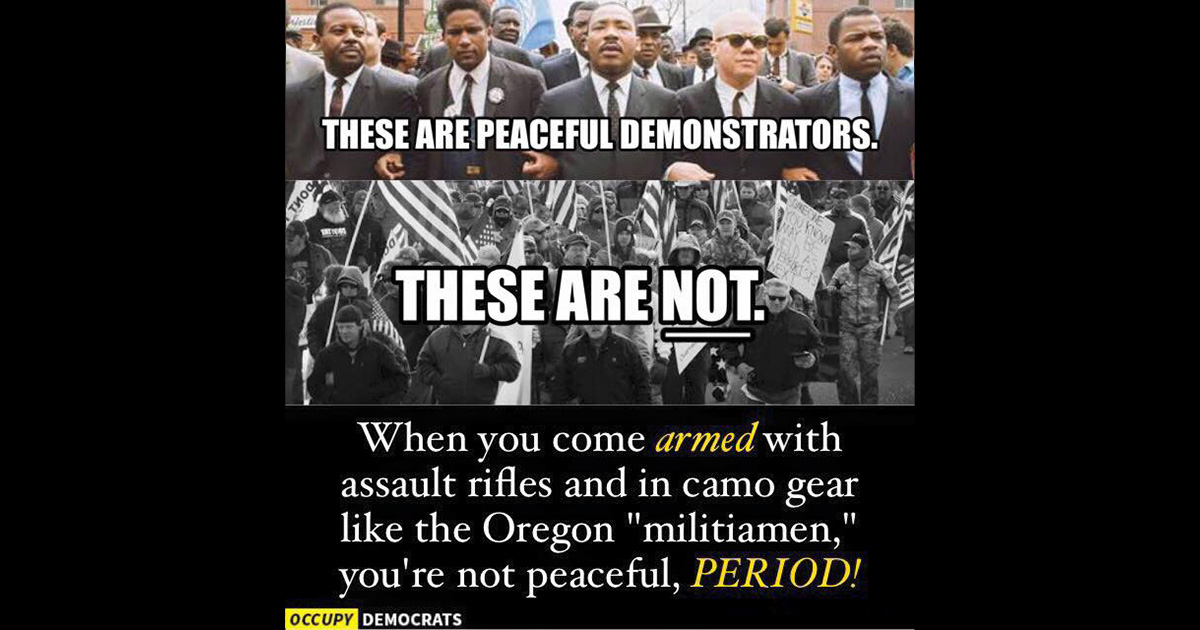 Protestors Don’t Carry Assault Weapons to a Peaceful Protest