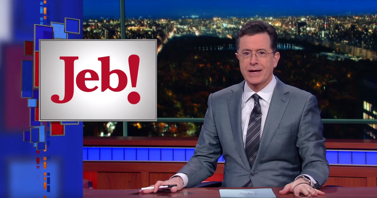 Colbert Suggests New Campaign Slogan For Jeb