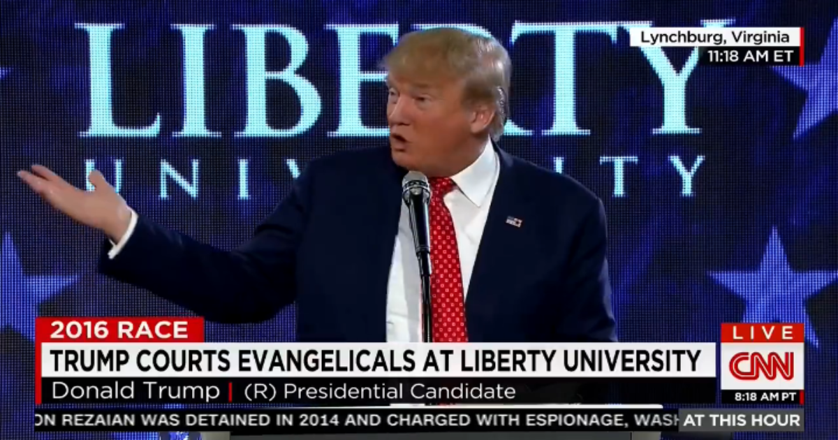 Phony Trump Totally Botches Bible Verse at Christian University