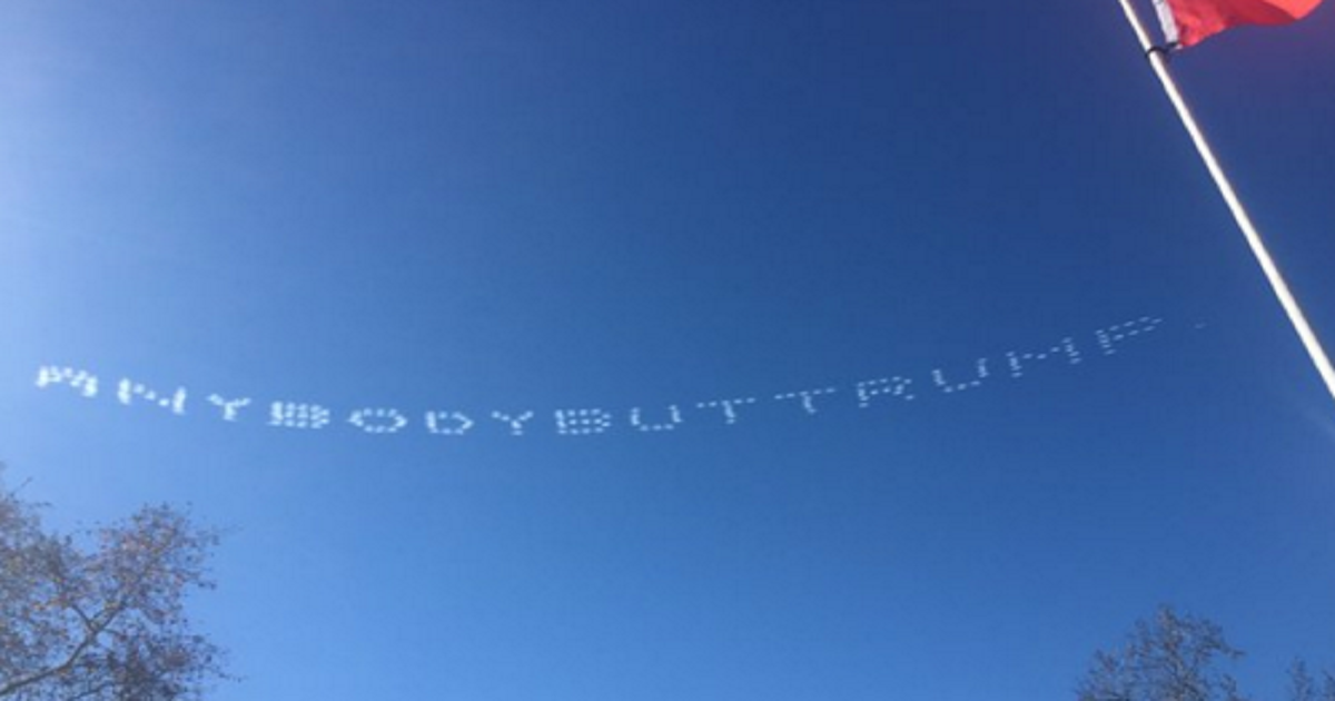 Skywriters Go After Trump at Rose Bowl