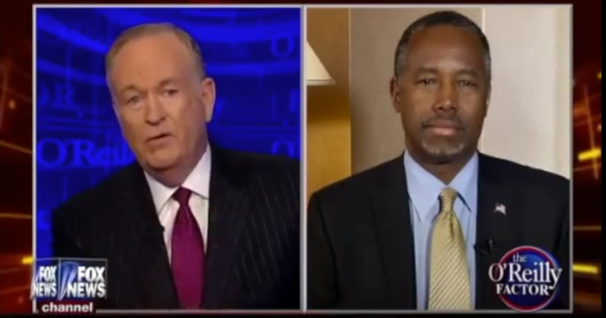 O’Reilly Gives Carson A Reality Check: You’ve Got No Chance