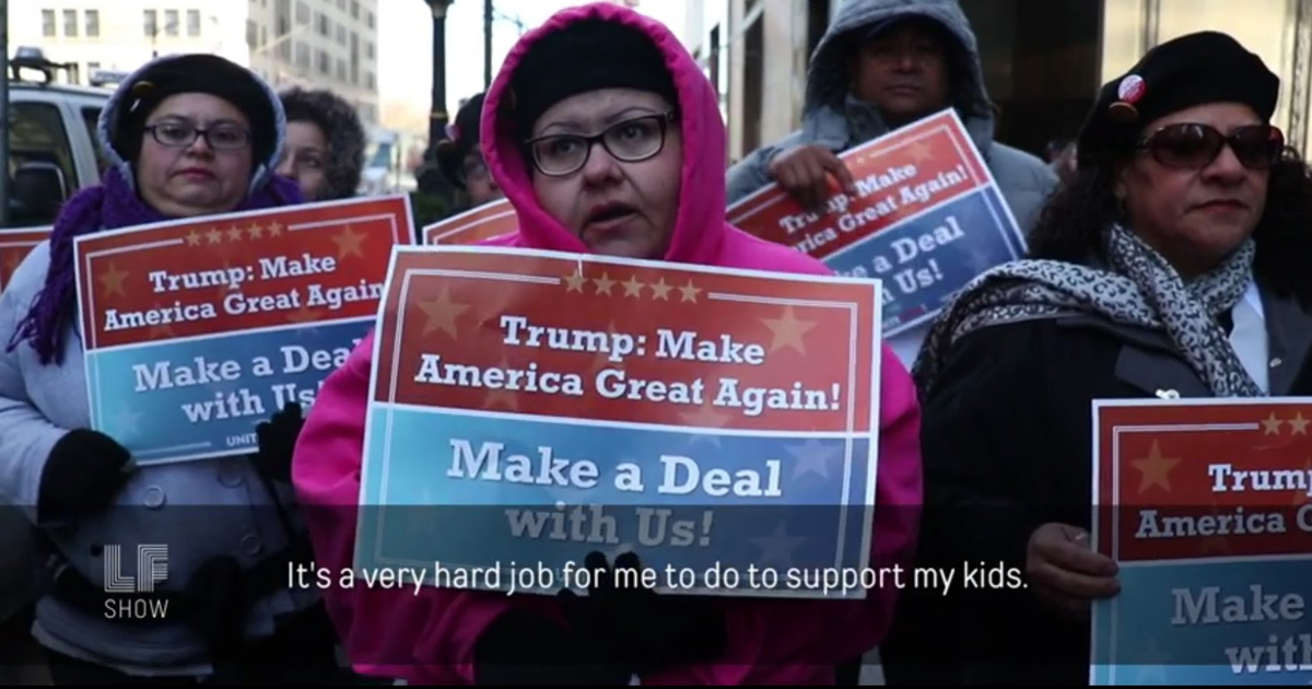 Trump Hotel Las Vegas Workers Head to Trump HQ to Demand Contract – Laura Flanders Show