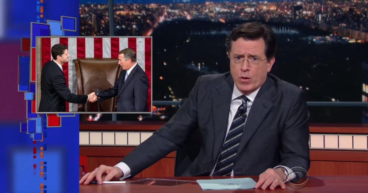 Stephen Colbert on Boehner Endorsing Paul Ryan For Prez: Ryan Can’t Fix All Of Your Problems!