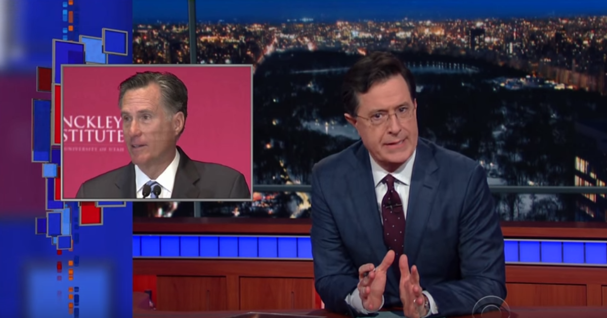 Colbert Says It: Romney’s Speech Won’t Sway One Voter From Trump