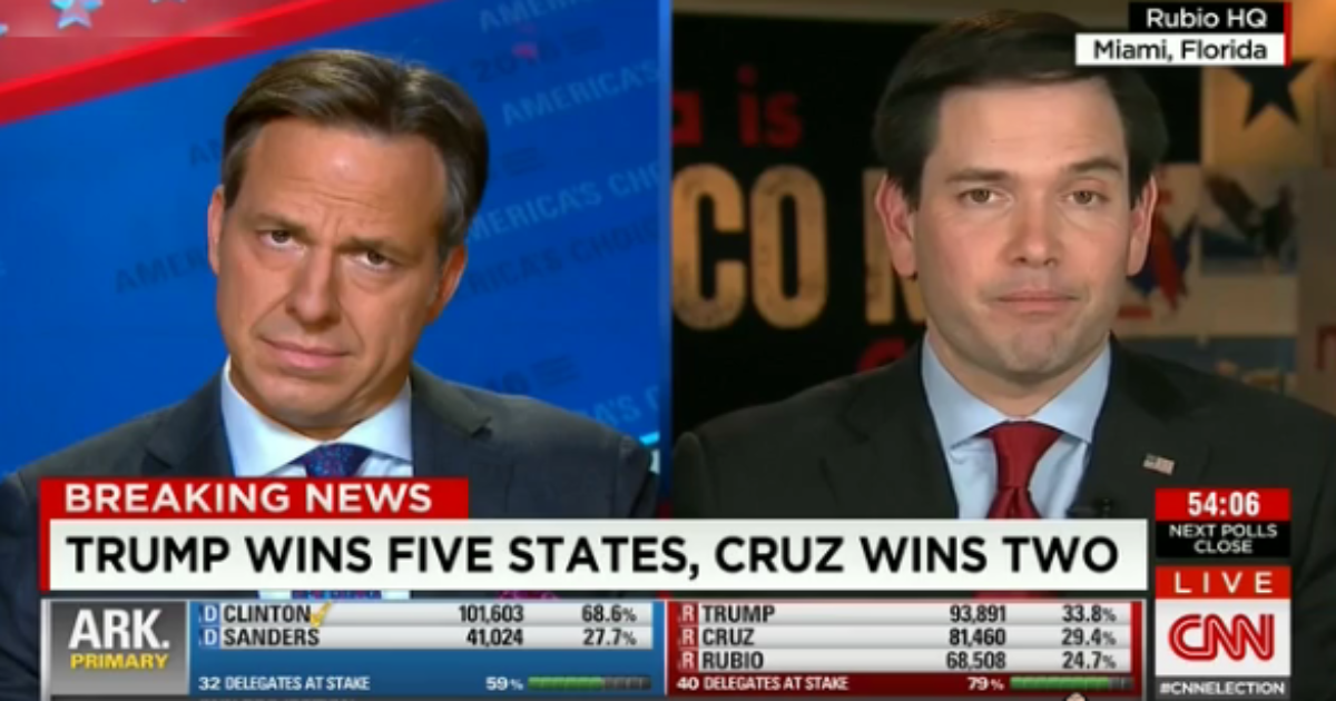 Jake Tapper Says Rubio In Denial: Rubio Denies Denial