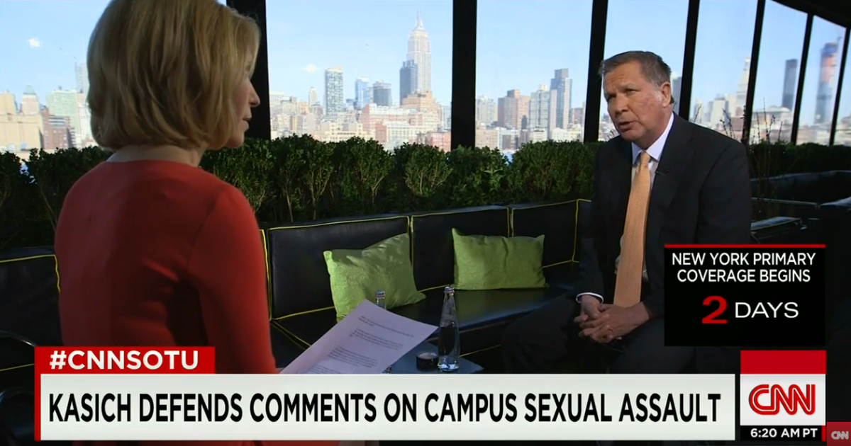 Kasich Still Doesn’t Get It: Defends His Comments About Rape and Alcohol