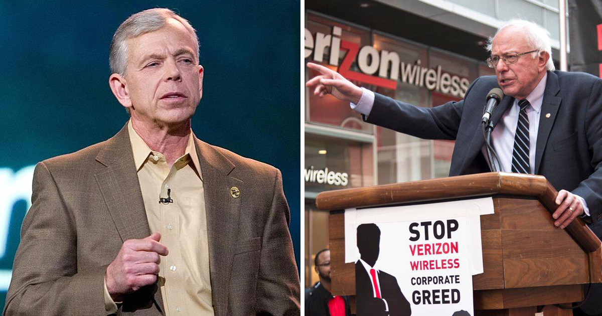 Slimy Verizon CEO Is Pissed Off That Bernie Supports Verizon Strikes