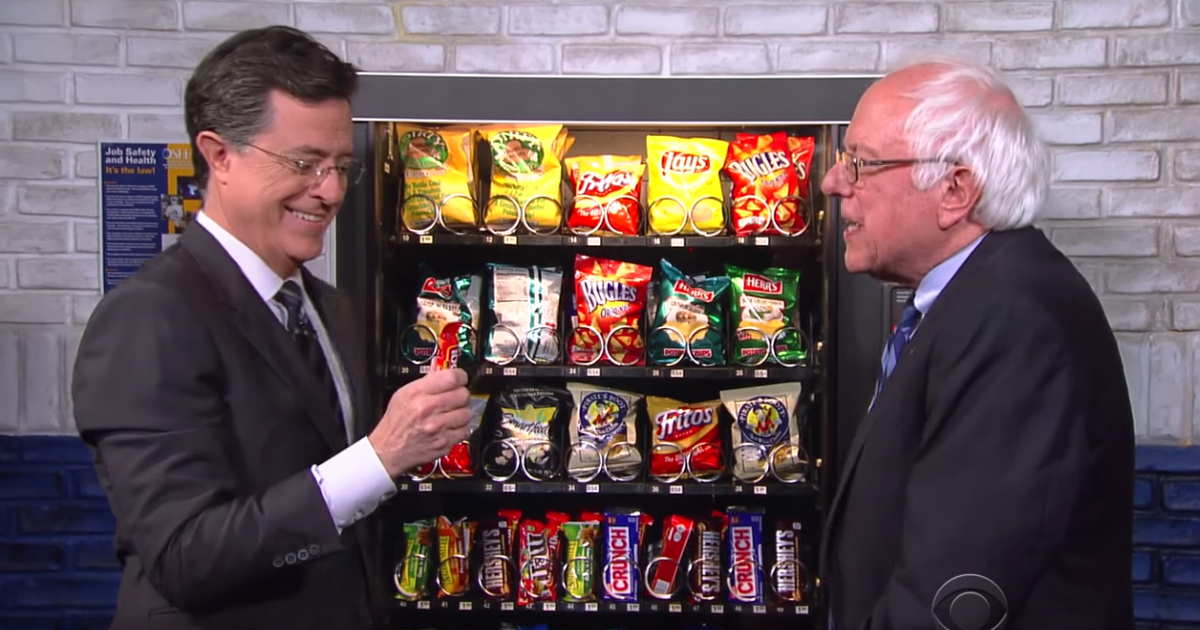 Bernie On Late Night: “I don’t take money from billionaires, but I do check every vending machine change slot”