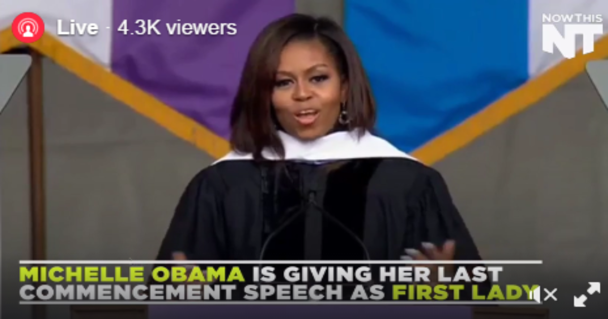 Watch Live: Michelle Obama Gives Her Last Commencement Speech Ever As First Lady