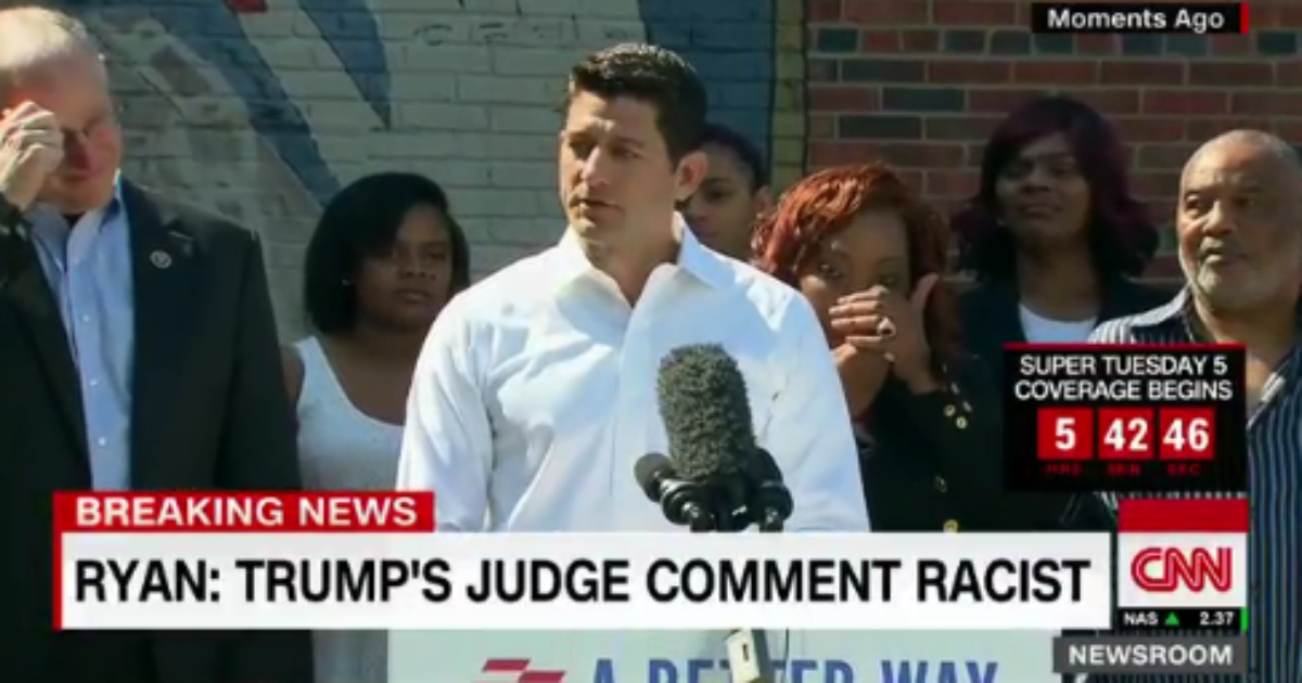 Paul Ryan: Trump’s Racist Comments “Indefensible” But Still Supporting Him!