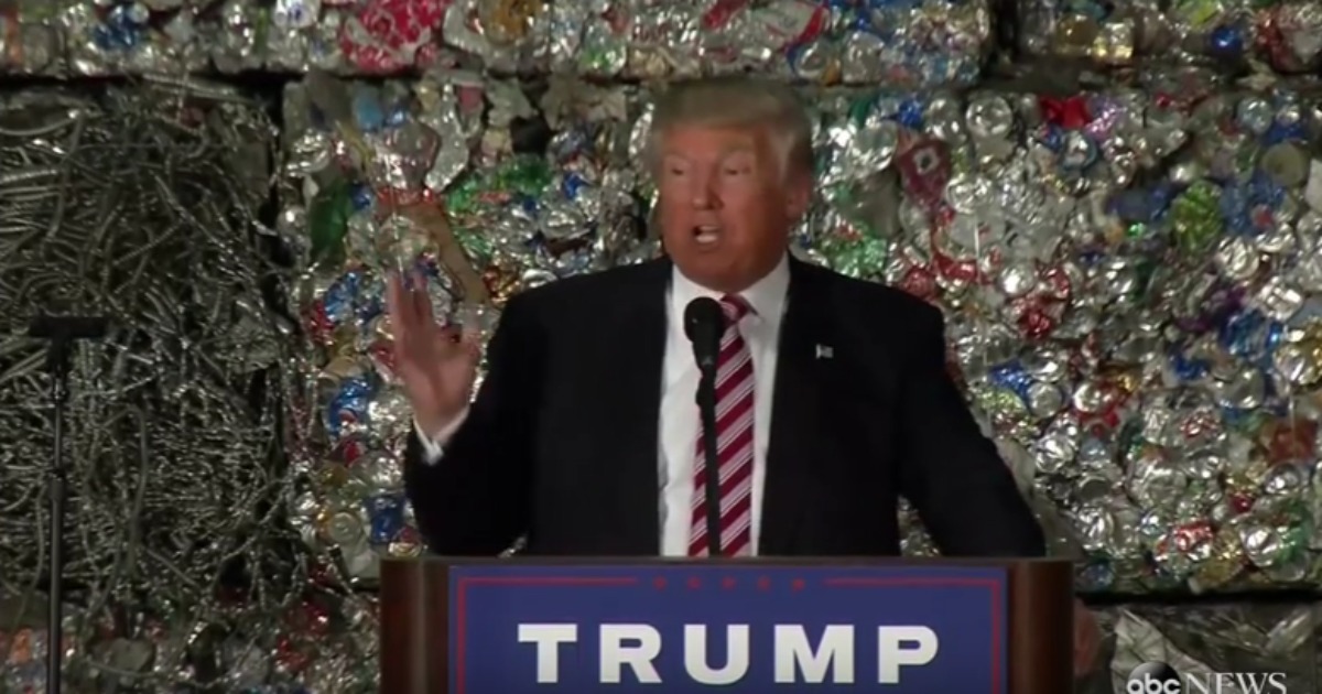 Did Donald Trump Just Give A Policy Speech In Front Of A Wall of Trash?