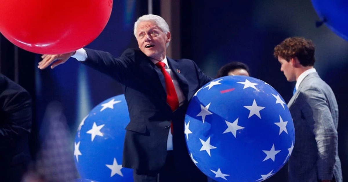 Funny Moment: Bill Clinton Loses His Marbles Over Giant Balloons At DNC Finale