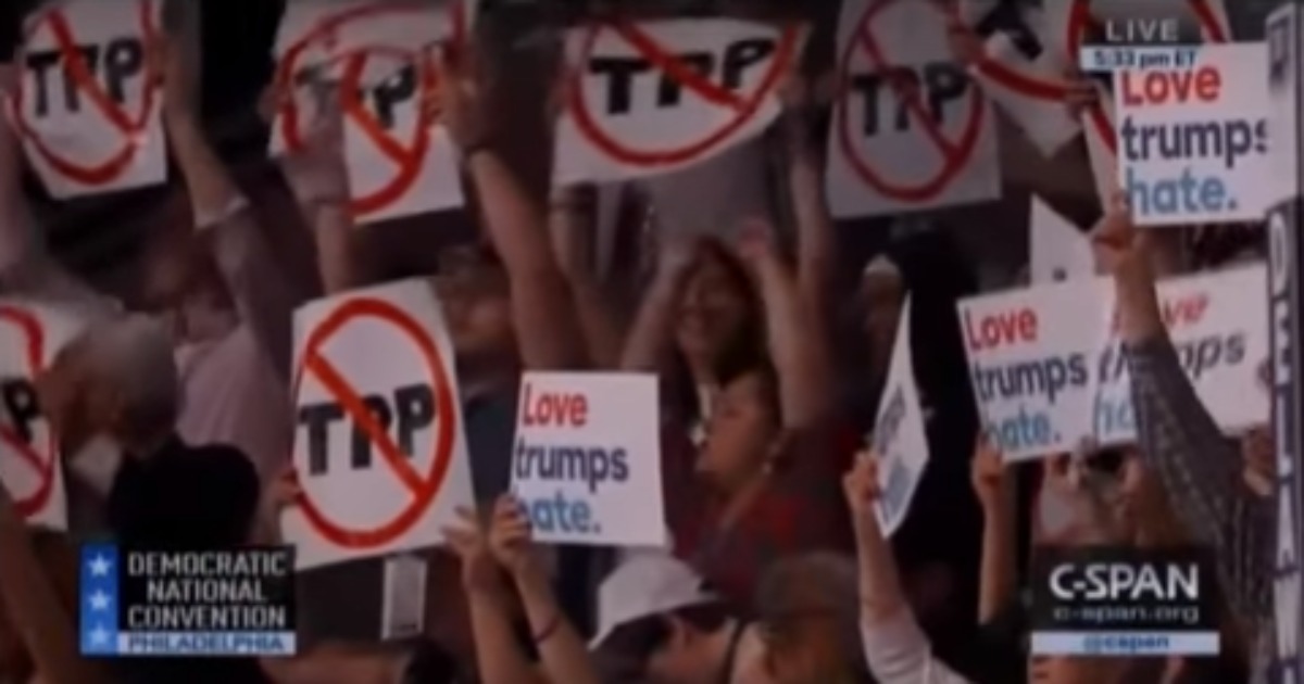 ‘No TPP’ Chants Help to Kick off Democratic Convention