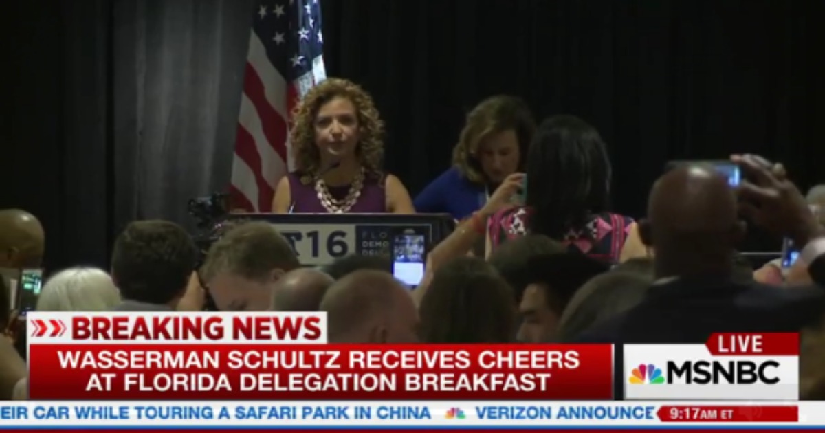 Too Satisfying: Watch Debbie Wasserman Schultz Get Booed At Florida Delegation Event