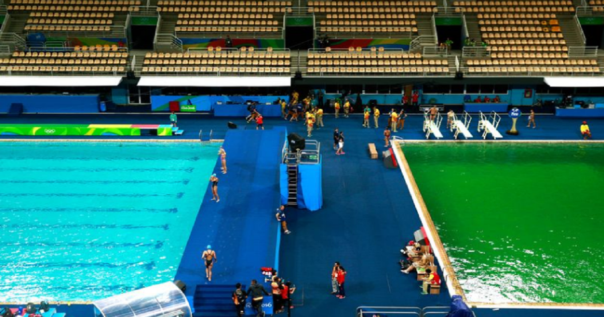 Rio Disaster: Officials Panic as Olympic Pool Turns Green