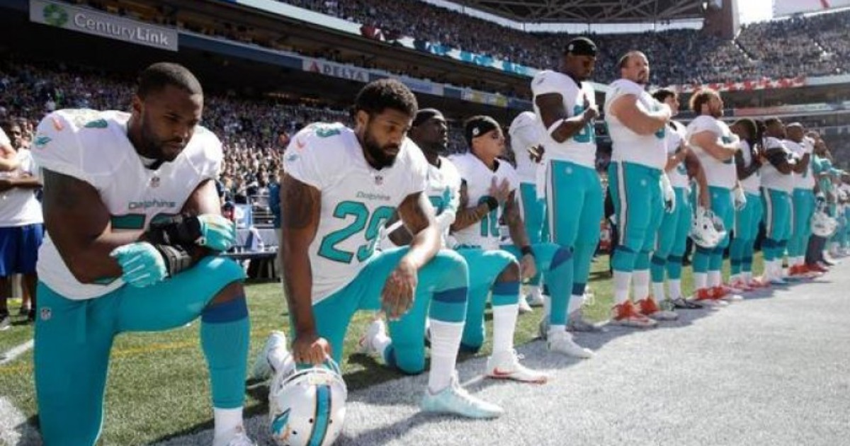 Kaepernick’s Courage is Spreading: Group of Miami Dolphins Kneel in Growing Protest