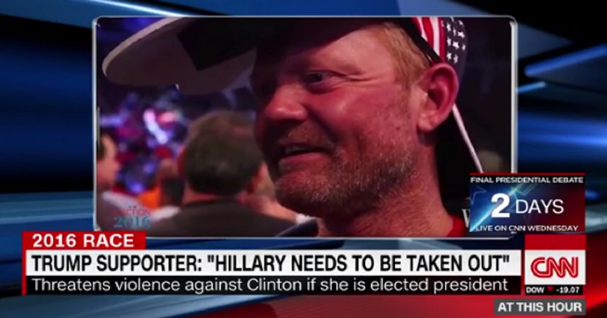 Smirking Trump Thug Makes Threat on Clinton’s Life While Talking to Reporter