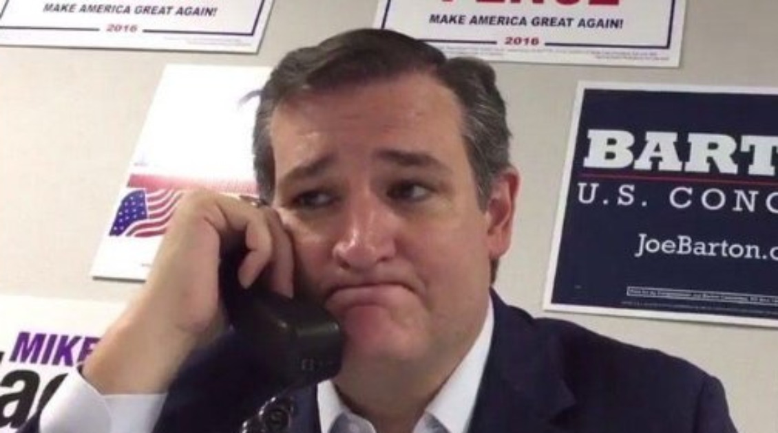 Broken-Spirited Ted Cruz Videoed Stumping For Trump: The Internet Has A Field Day