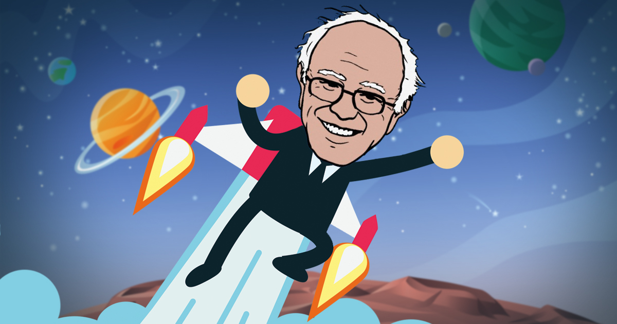 Bernie Offers Hilarious Response to 2020 Question: “You Know, it’s Conceivable That I May Fly to the Moon”