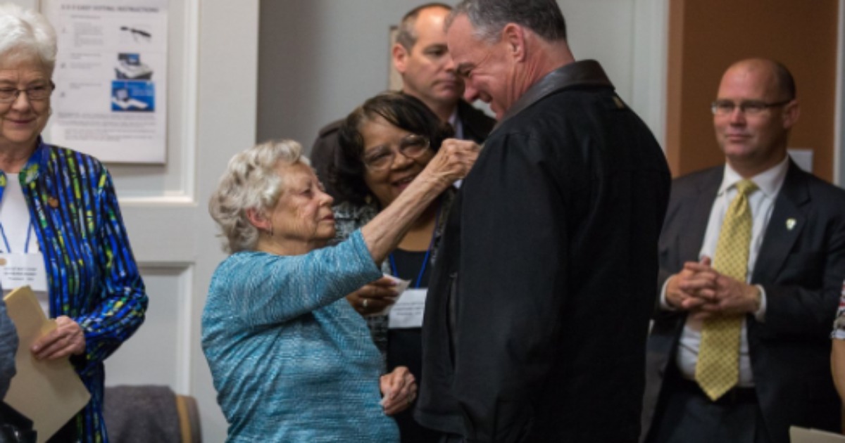 Tim Kaine Gives Heartwarming Response To Waiting In Line to Vote Behind 99-year-old Woman