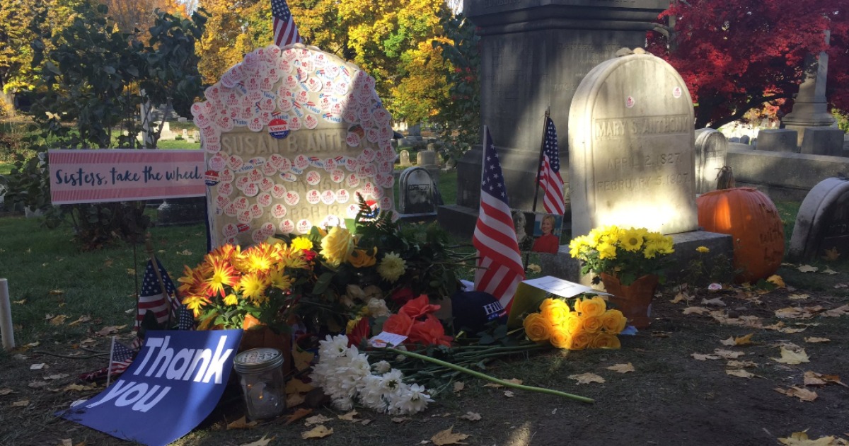 On This Historic Day: Voters Line Up at Susan B. Anthony’s Grave to Show Respect