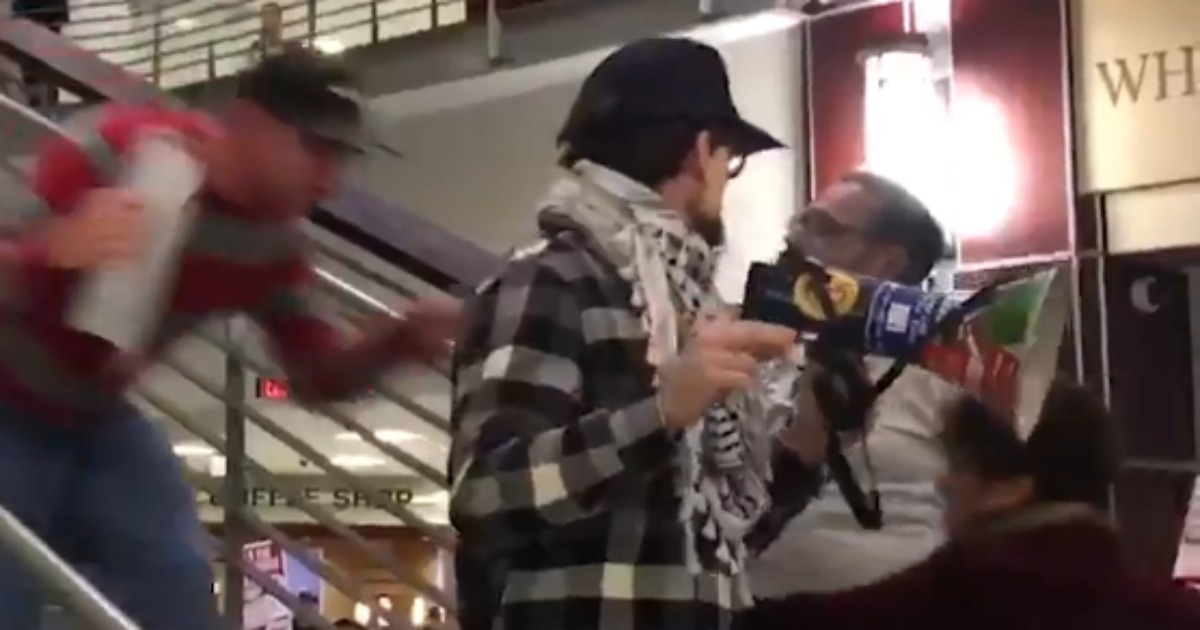 Anti-Trump Protester Violently Thrown Down Stairs By Rabid Trump Supporter at Ohio University