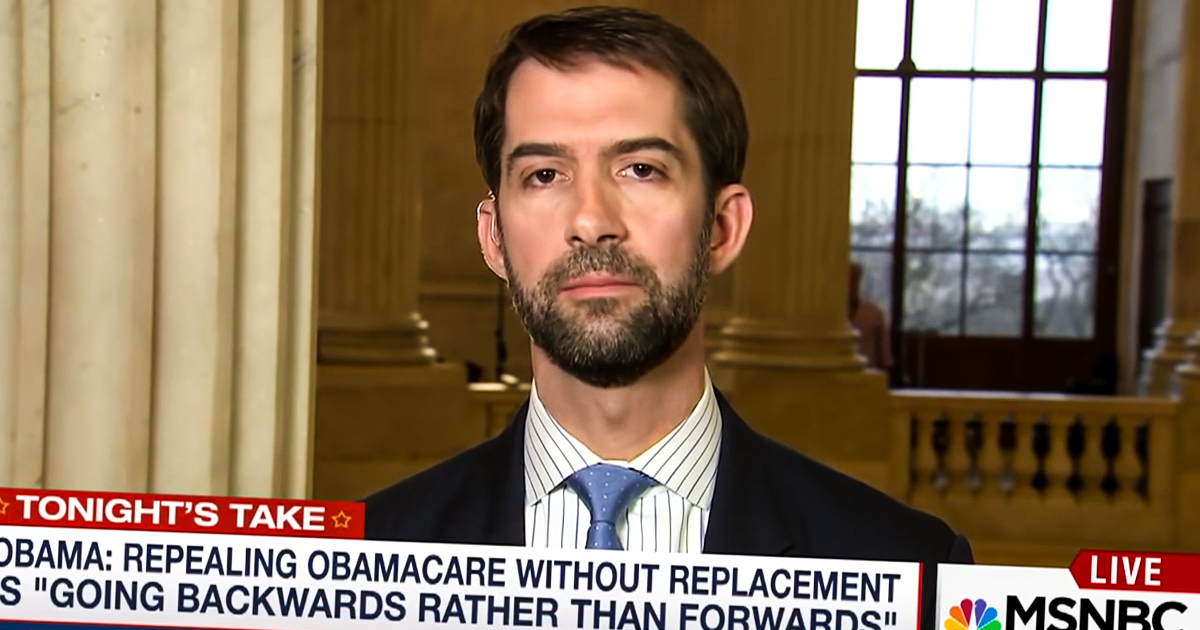 GOP Sen. Tom Cotton Says He Won’t Support Repealing Obamacare Because There’s No Replacement Plan – Majority Report