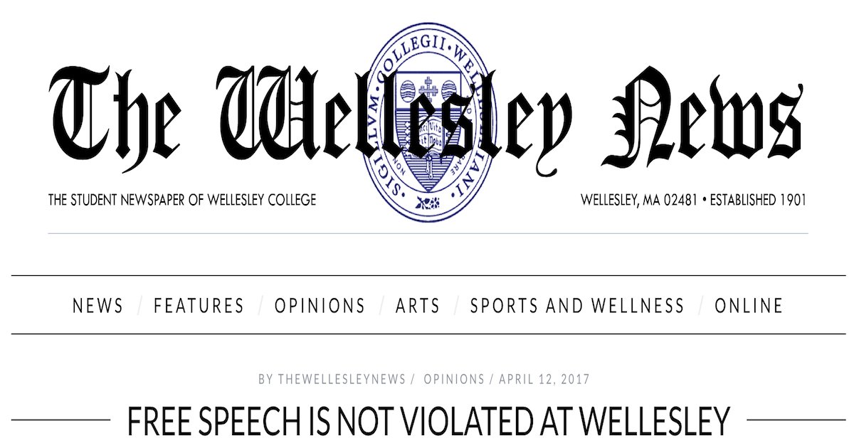 Wellesley College: Hostility Warranted if You Don’t Adapt Your Beliefs