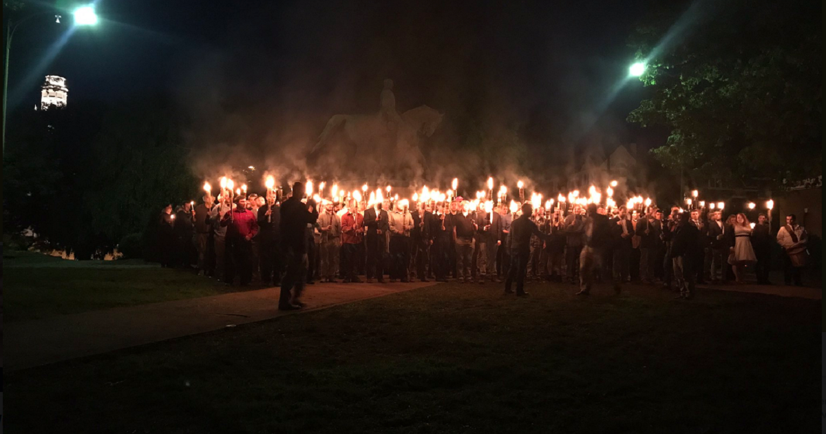 White Nationalists Waved Citronella Candles And Marched In Protest Of Confederate Statue Removal