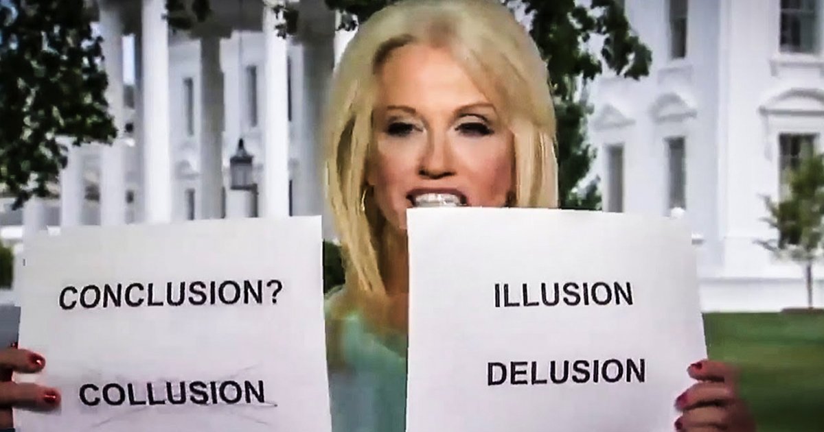 Kellyanne Conway Uses Visual Aids To Explain Collusion, Internet Immediately Pounces