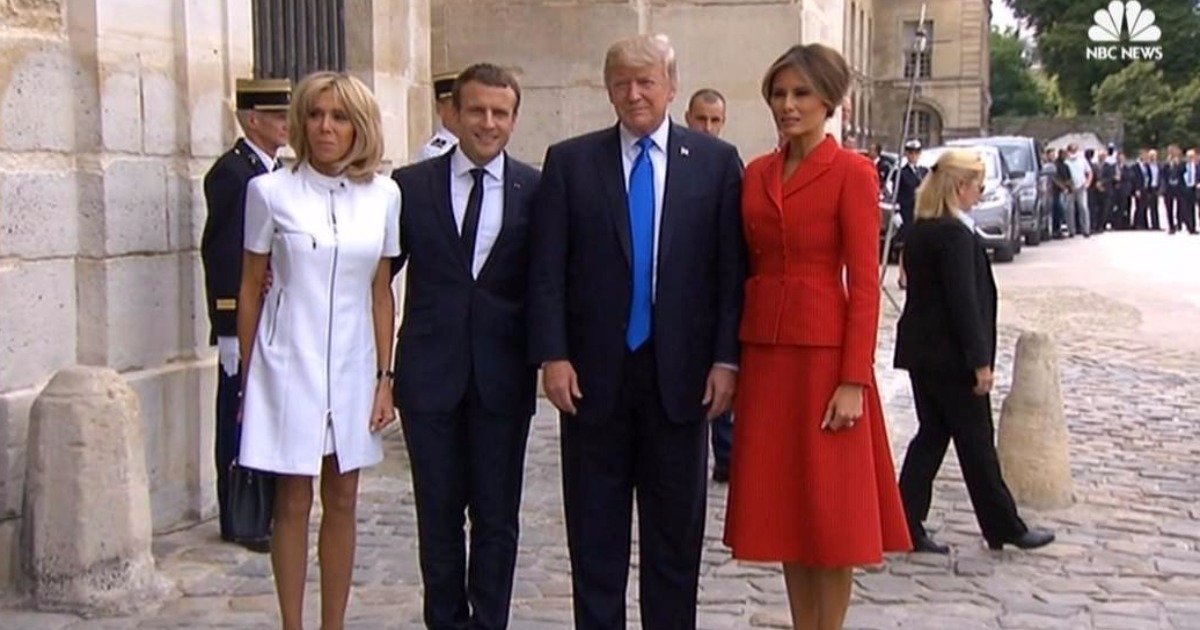 President Trump to France’s First Lady: “You’re In Such Good Shape”