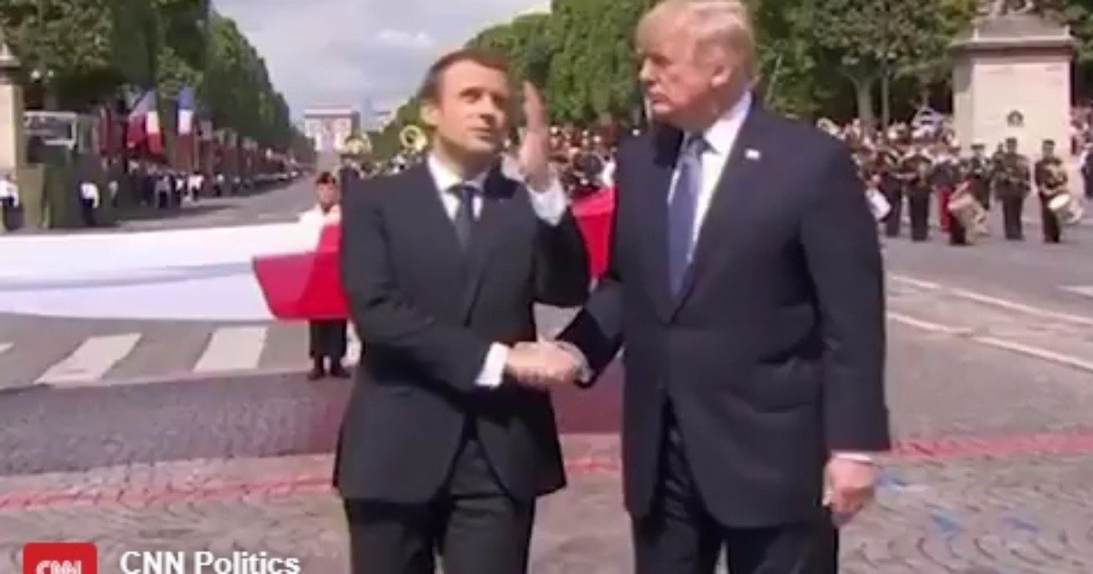 The WORST One Yet: Handshake Between Trump and Macron Lasts Nearly 30 SECONDS